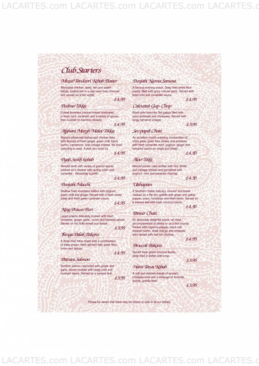  Pricelists of Calcutta Club Indian Restaurant - Sevenoaks Polhill Halstead - Photo 14 of 31