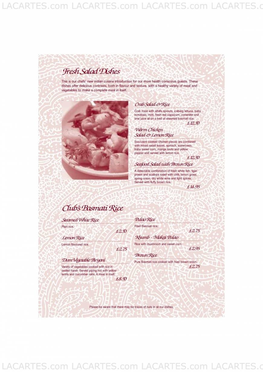  Pricelists of Calcutta Club Indian Restaurant - Sevenoaks Polhill Halstead - Photo 10 of 31