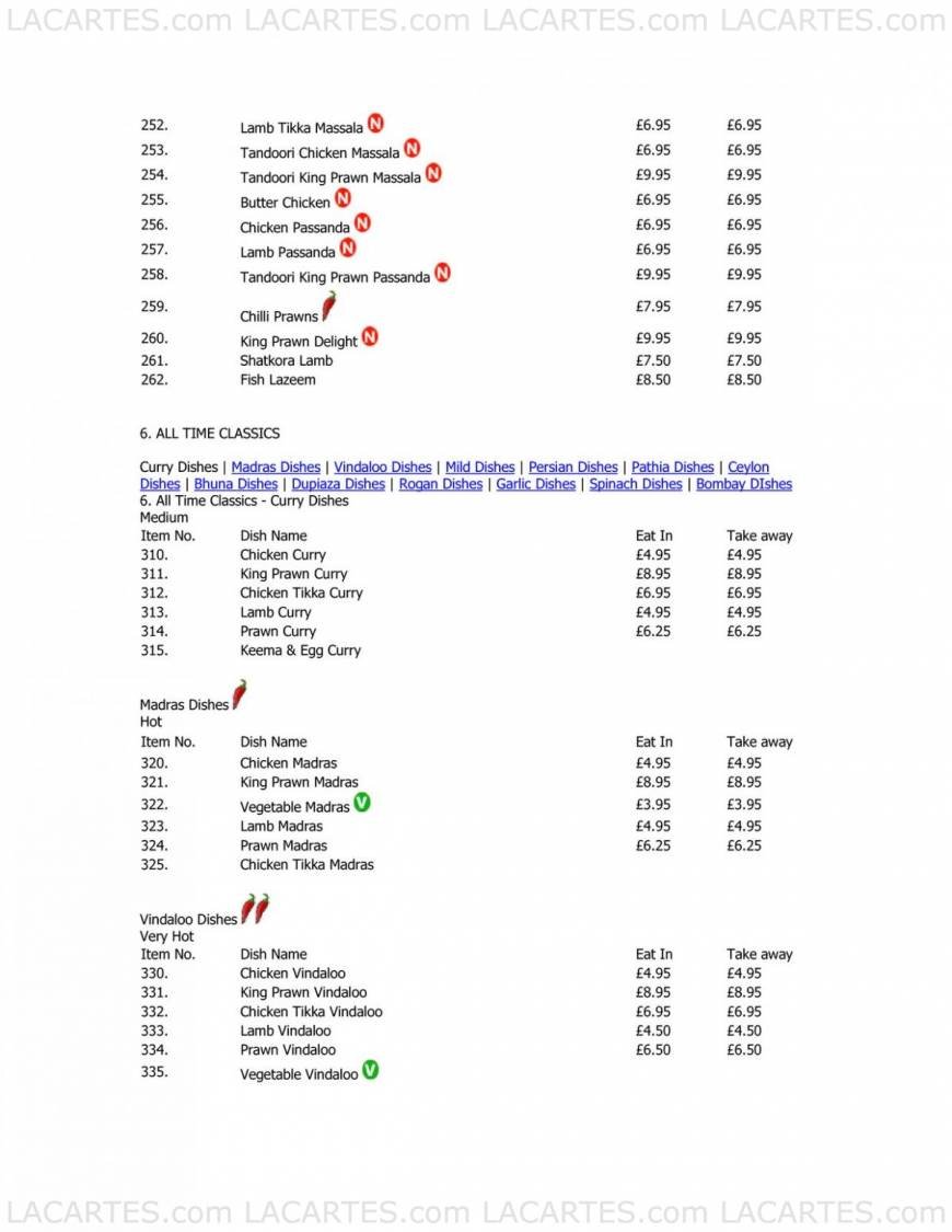  Pricelists of Green Spice Restaurant - Dartford Green Street, Green Road, Darenth - Photo 3 of 7