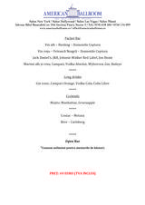 Menus & Prices, American Ballroom, Bucuresti