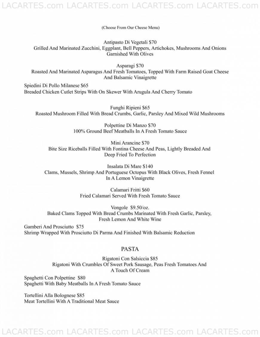  Pricelists of La Bottega Restaurant - NY 234C Merrick Rd. - Photo 12 of 13