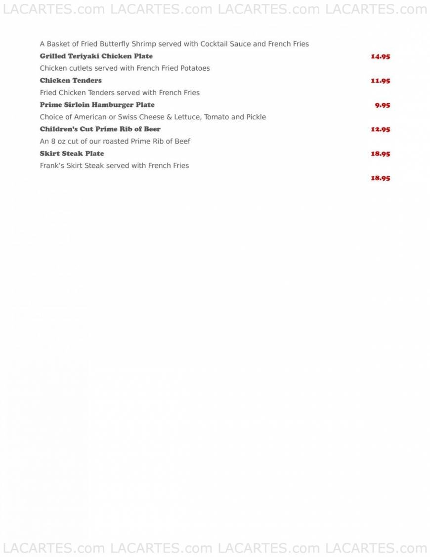  Pricelists of Frank's Steaks - Rockville Centre, NY 54 Lincoln Avenue - Photo 9 of 9
