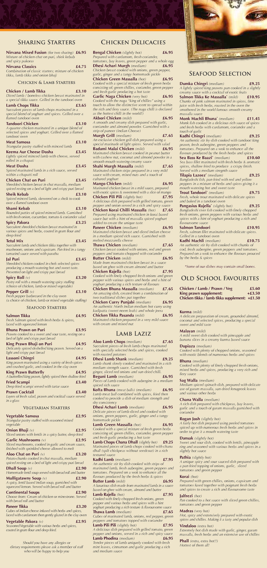  Pricelists of Nirvana Restaurant 558 Hartshill Road, Hartshill - Photo 2 of 2