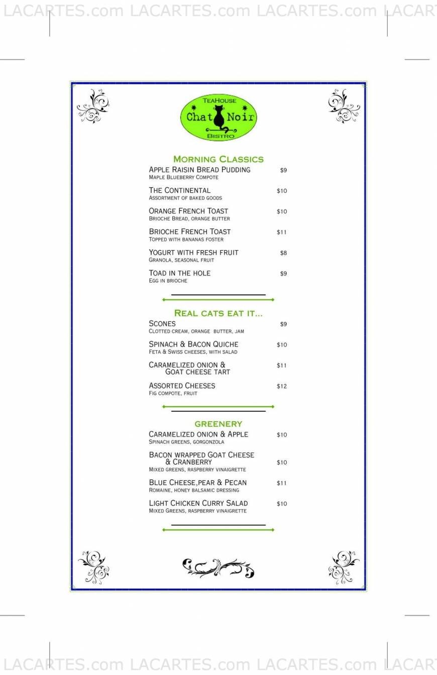  Pricelists of Chat Noir Patisserie & Tea House - NY 230 Merric Road - Photo 2 of 3