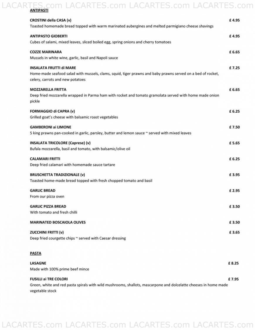  Pricelists of Gioberti's 117B High Street Wanstead - Photo 1 of 11