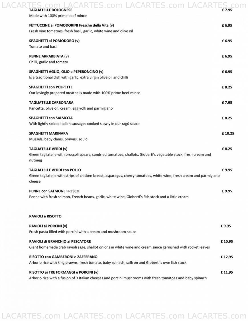  Pricelists of Gioberti's 117B High Street Wanstead - Photo 2 of 11