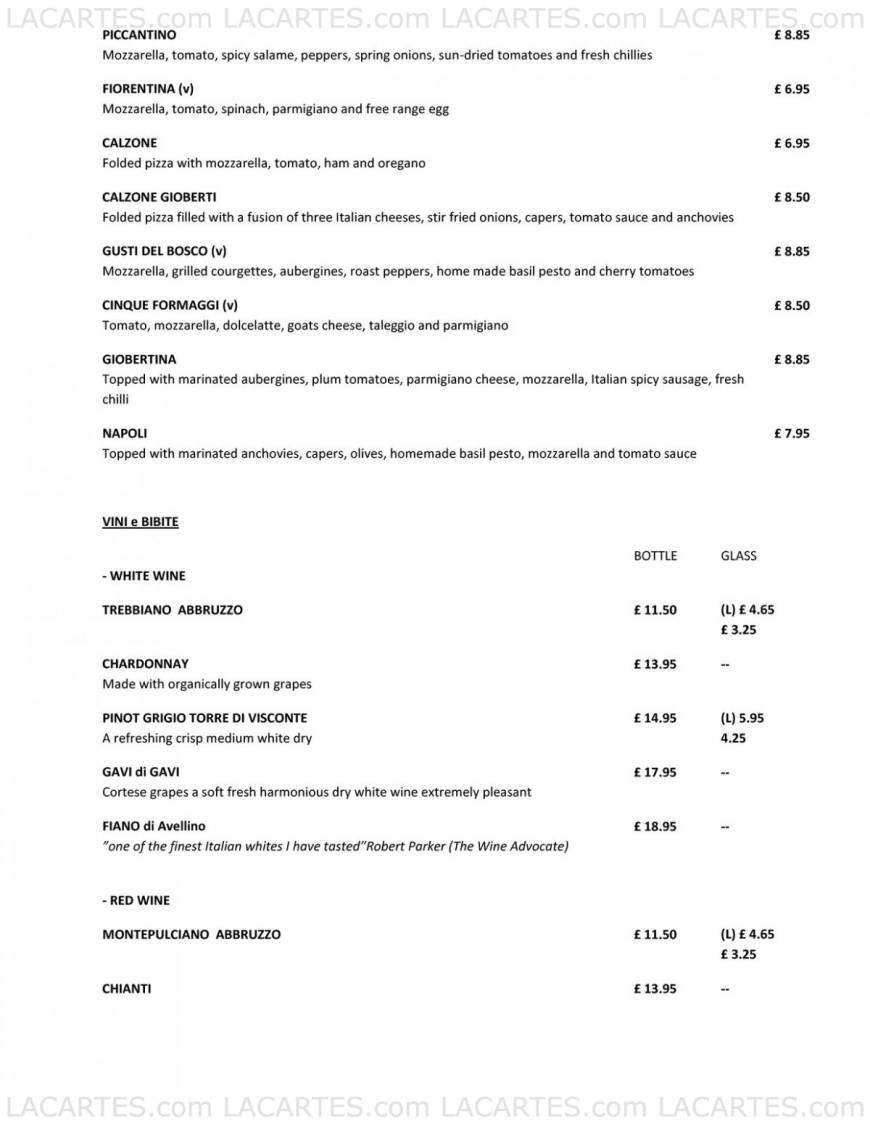  Pricelists of Gioberti's 117B High Street Wanstead - Photo 4 of 11