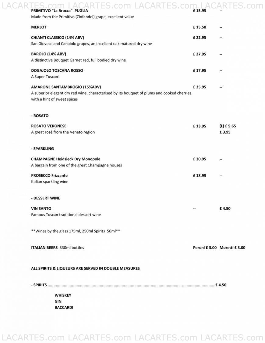  Pricelists of Gioberti's 117B High Street Wanstead - Photo 5 of 11