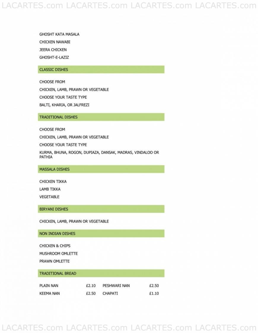  Pricelists of Mintleaf Restaurant 284 High Street - Photo 2 of 15