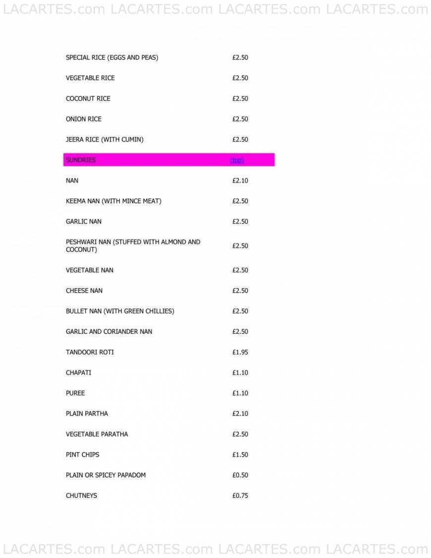  Pricelists of Mintleaf Restaurant 284 High Street - Photo 6 of 15