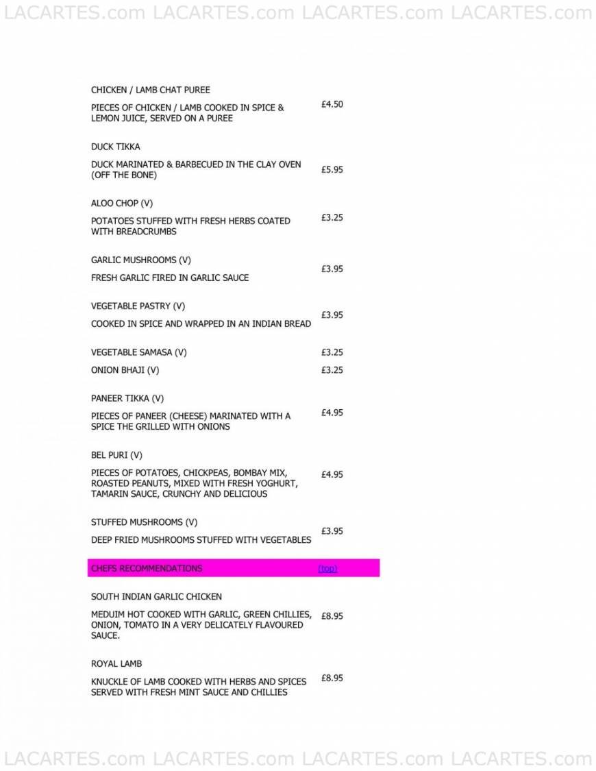  Pricelists of Mintleaf Restaurant 284 High Street - Photo 10 of 15