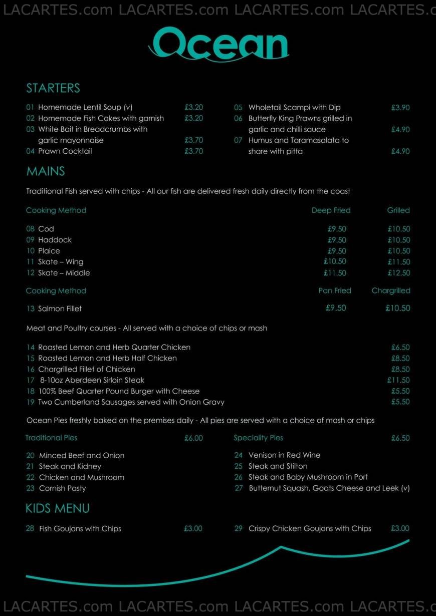  Pricelists of Ocean 76-78 High Street - Photo 1 of 3