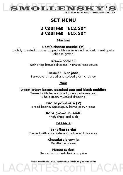  Pricelists of Smollenskys Restaurant 1 Reuters Plaza - Photo 1 of 8