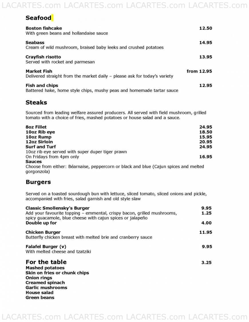  Pricelists of Smollenskys Restaurant 1 Reuters Plaza - Photo 4 of 8