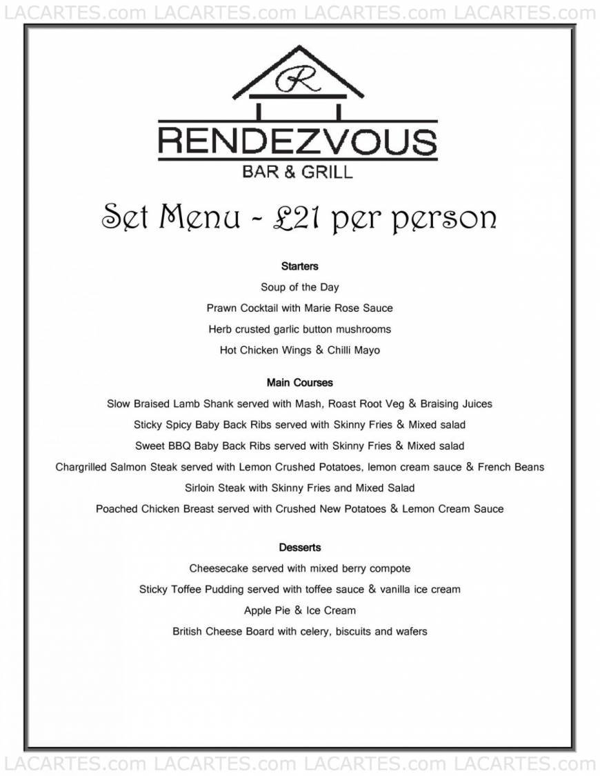  Pricelists of Rendezvous Bar and Grill 1149 High Road Chadwell Heath  - Photo 3 of 11