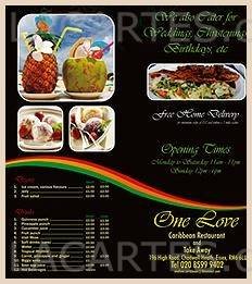  Pricelists of One Love Caribbean Restaurant 196 High Road - Photo 1 of 1