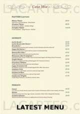 Menus & Prices, Casa-Mia Restaurant, Chadwell Heath