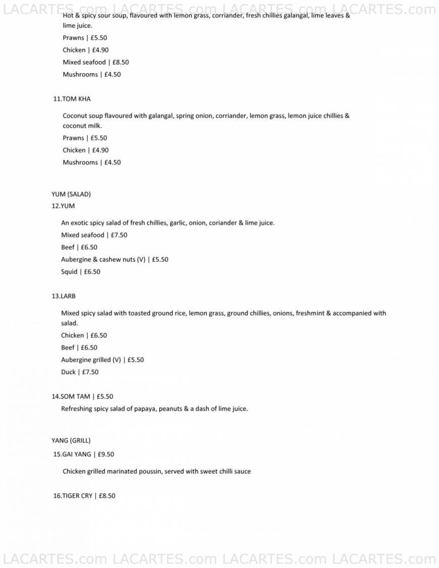  Pricelists of Thailander Restaurant 7-9 Leytonstone Road  Maryland point, Stratford    - Photo 2 of 11