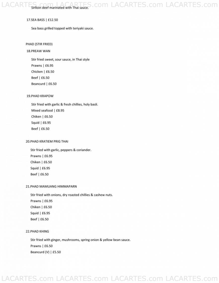  Pricelists of Thailander Restaurant 7-9 Leytonstone Road  Maryland point, Stratford    - Photo 3 of 11