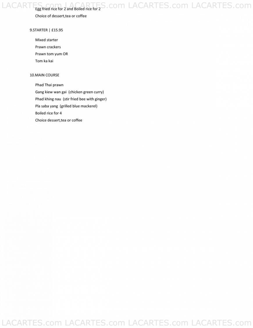  Pricelists of Thailander Restaurant 7-9 Leytonstone Road  Maryland point, Stratford    - Photo 11 of 11