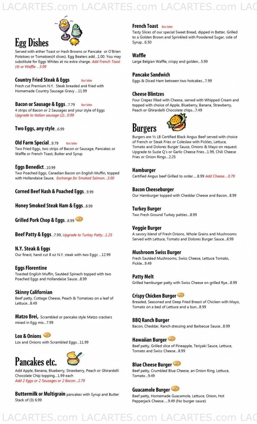  Pricelists of Dolores Restaurant & Bakery 11407 Santa Monica Blvd. - Photo 3 of 6