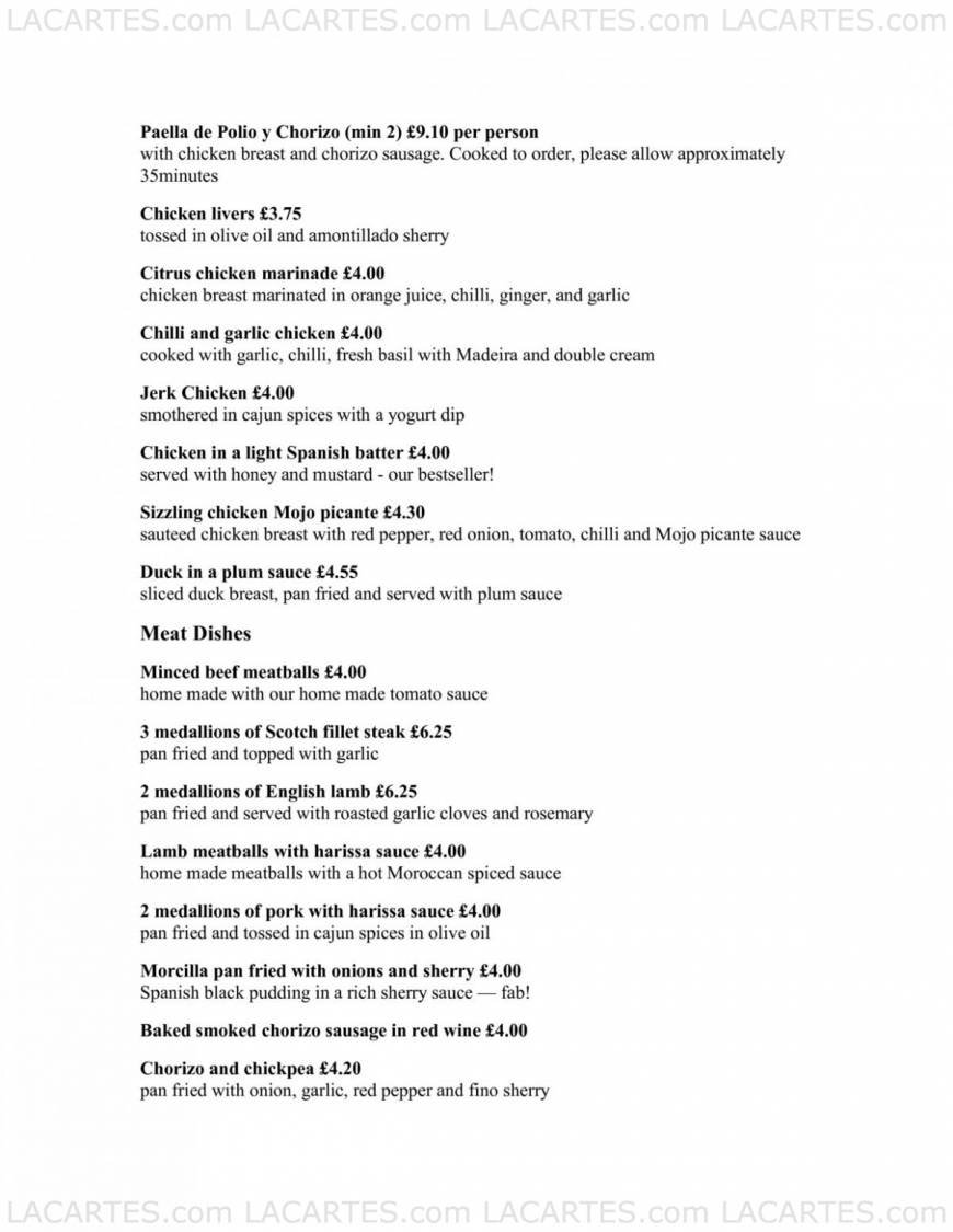  Pricelists of Jon's Wine & Tapas Bar - Folkestone 3a west Terrace - Photo 2 of 4