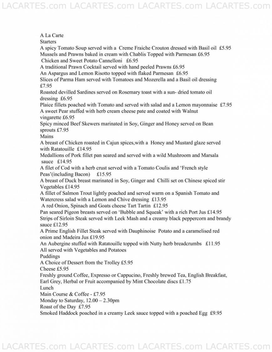  Pricelists of Pauls Restaurant - Folkestone 2a Bouverie Road West - Photo 1 of 3