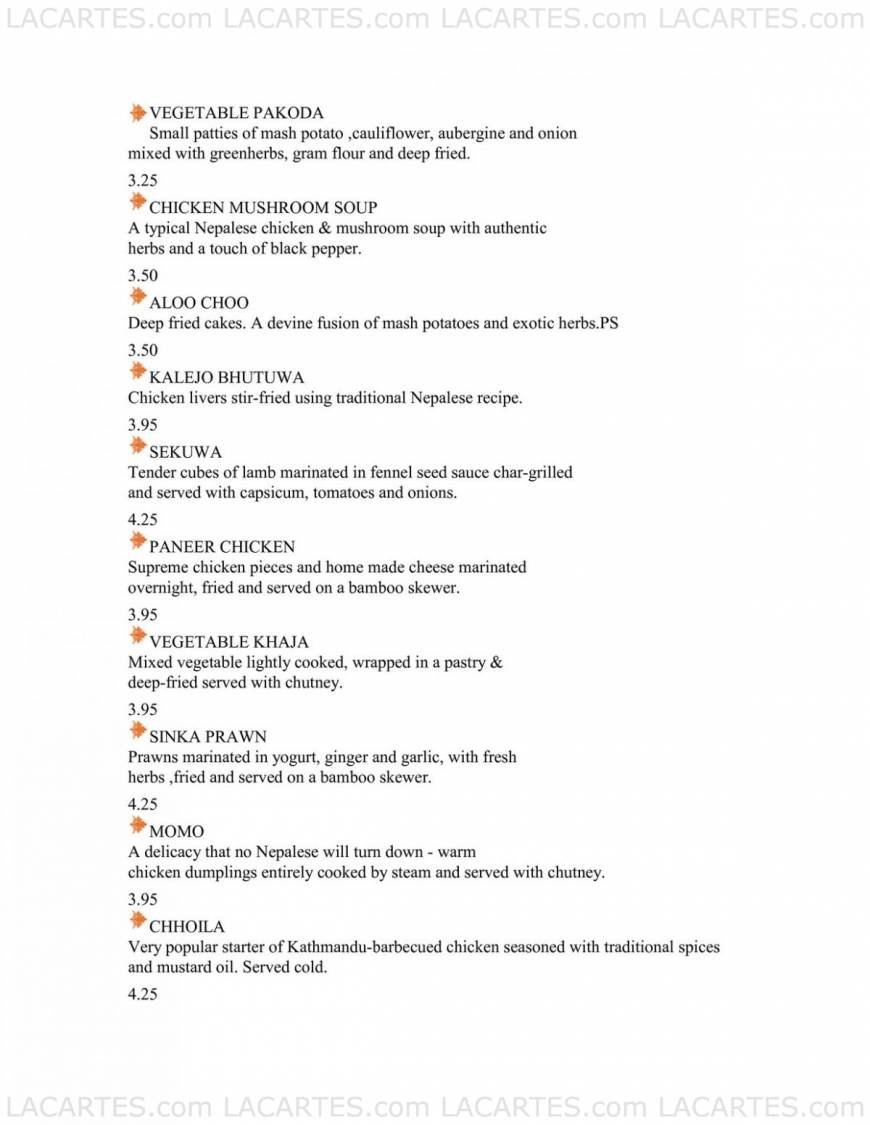  Pricelists of Gurkha Restaurant - Nepalese Cuisine Folkestone 97 Enbrooke Valley - Photo 1 of 8