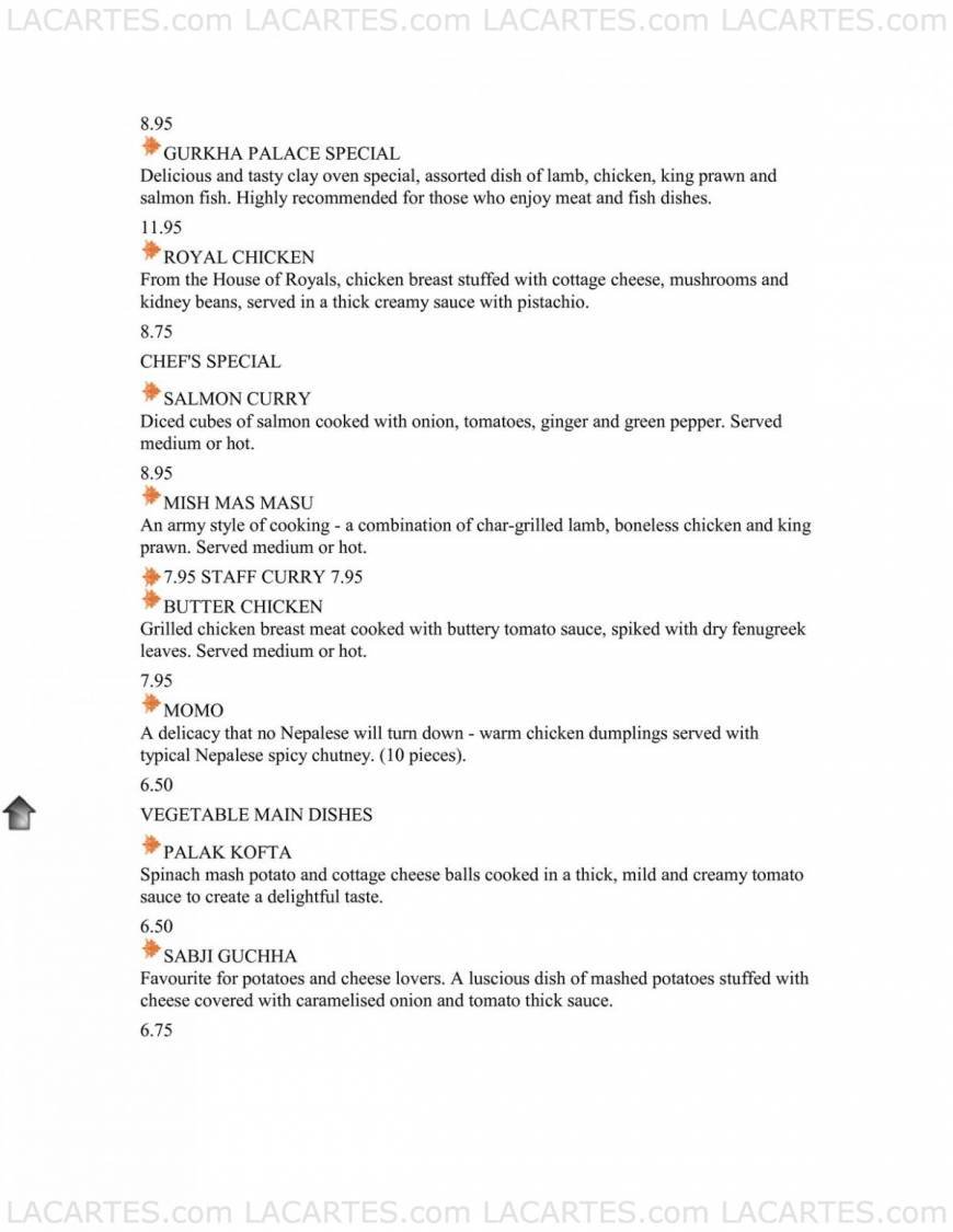  Pricelists of Gurkha Restaurant - Nepalese Cuisine Folkestone 97 Enbrooke Valley - Photo 3 of 8