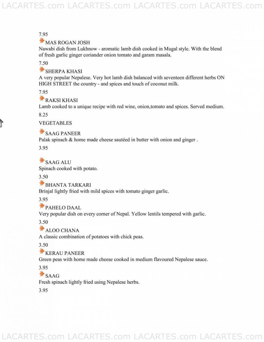  Pricelists of Gurkha Restaurant - Nepalese Cuisine Folkestone 97 Enbrooke Valley - Photo 7 of 8