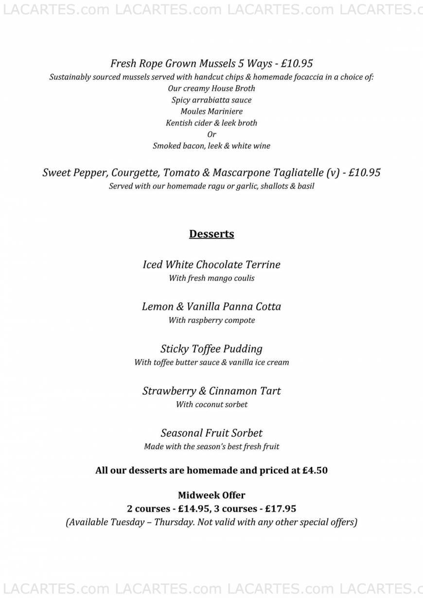  Pricelists of Quarterhouse Bar and Restaurant - Folkestone Tontine Street - Photo 2 of 6