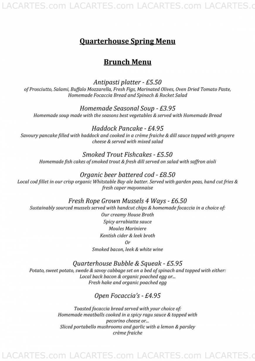  Pricelists of Quarterhouse Bar and Restaurant - Folkestone Tontine Street - Photo 3 of 6