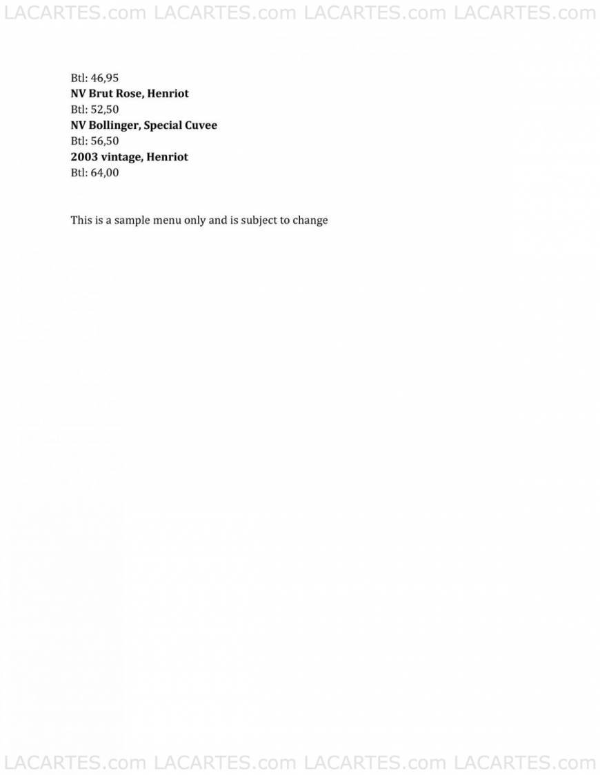  Pricelists of Cote Restaurant - Cambridge 21-24 Bridge Street - Photo 4 of 6