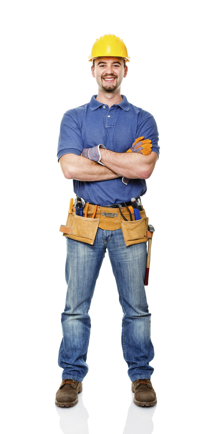 happy handyman crossed arms isolated on white Profile Photos of Handyman-Happy Pro Handyman A.	15009 Manchester Road, Suite 242, Ballwin, MO 63011 St. Louis Missouri - Photo 3 of 3
