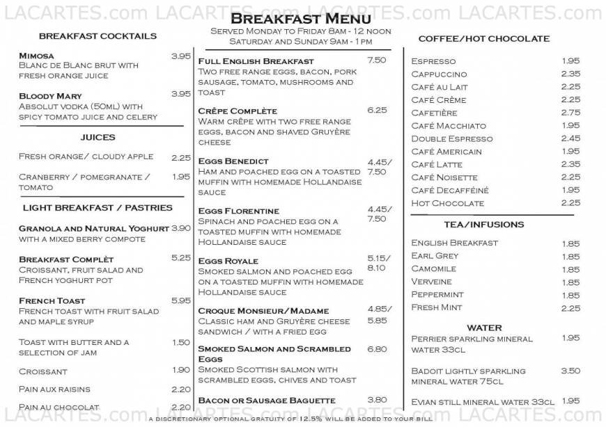  Pricelists of Cote Restaurant - Bluewater The Village, Bluewater - Photo 1 of 6