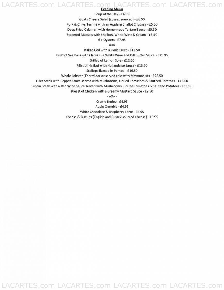  Pricelists of Simply Seafood 4 High Street Westham   - Photo 3 of 3