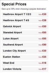 Menus & Prices, London Taxi | Airport Transfer with Last Minute Carz, London