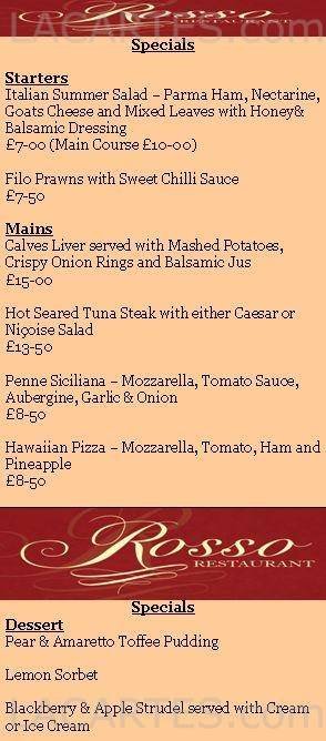  Pricelists of Rosso Restaurant - Woodford Green 1 The Broadway - Photo 3 of 3