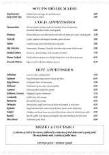 Menus & Prices, Demetris Greek Restaurant & Bar, Woodford Green