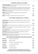 Menus & Prices, Demetris Greek Restaurant & Bar, Woodford Green