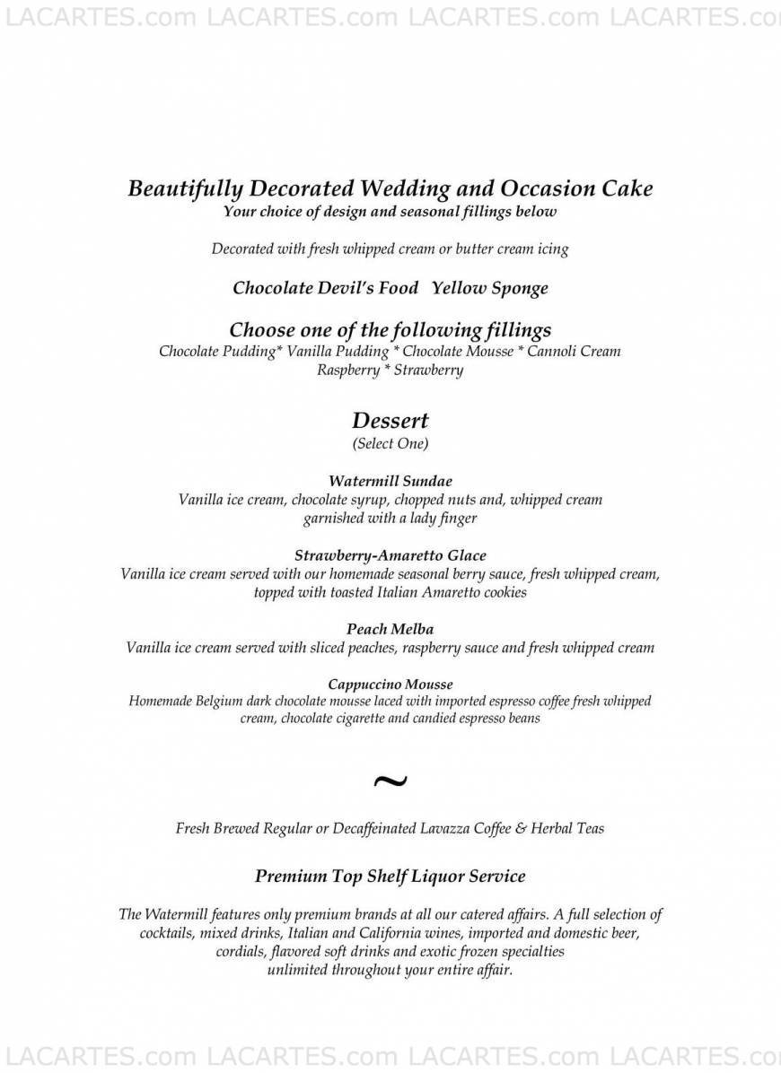  Pricelists of Watermill Caterers - NY 711 Smithtown Bypass, - Photo 17 of 26
