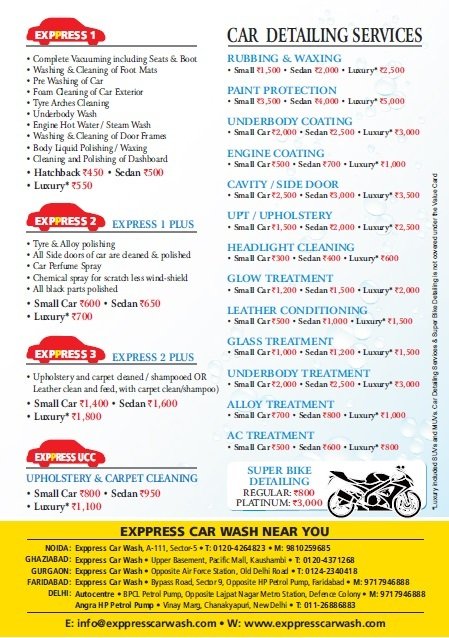  Pricelists of Exppress Car Wash - Car Wash Business | Automatic Car Wash | Franchise Business E-98, Sector-6 - Photo 1 of 1