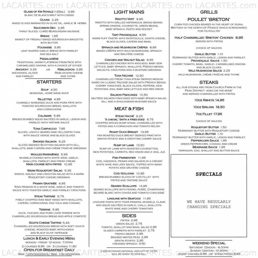  Pricelists of Cote Restaurant 8 High Street - Photo 1 of 6