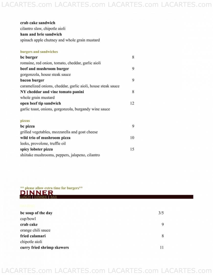  Pricelists of BC Restaurant - NY 247 West Fayette Street Suite 100 - Photo 2 of 4