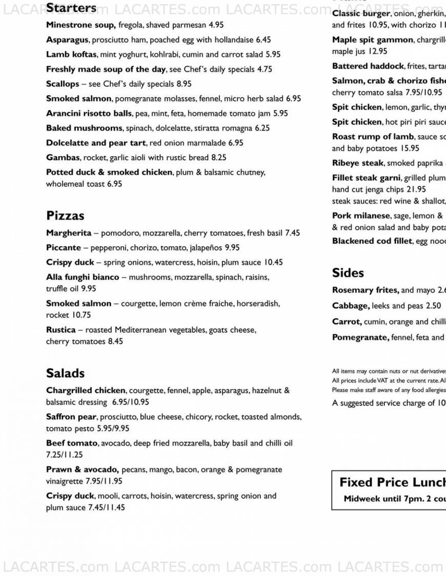  Pricelists of The King William IV High Road  - Photo 1 of 9