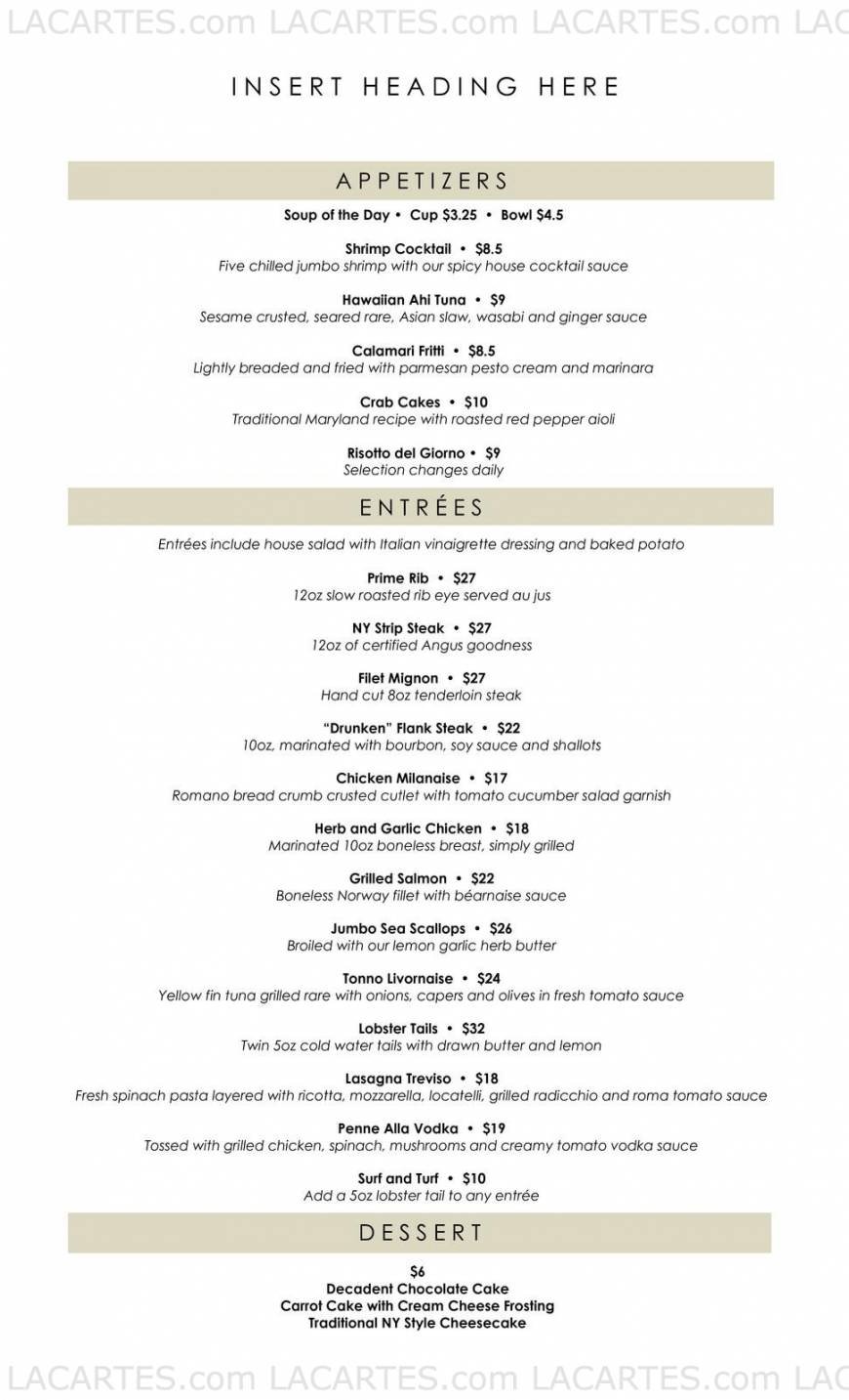  Pricelists of Justin's Tuscan Grill - NY 6400 Yorktown Circle - Photo 3 of 15