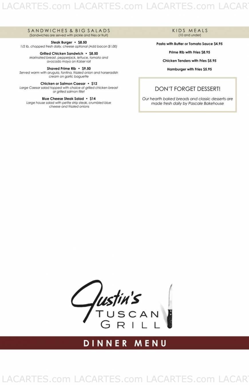  Pricelists of Justin's Tuscan Grill - NY 6400 Yorktown Circle - Photo 15 of 15