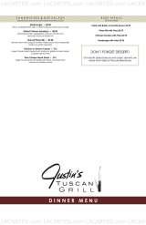 Menus & Prices, Justin's Tuscan Grill - NY, East Syracuse
