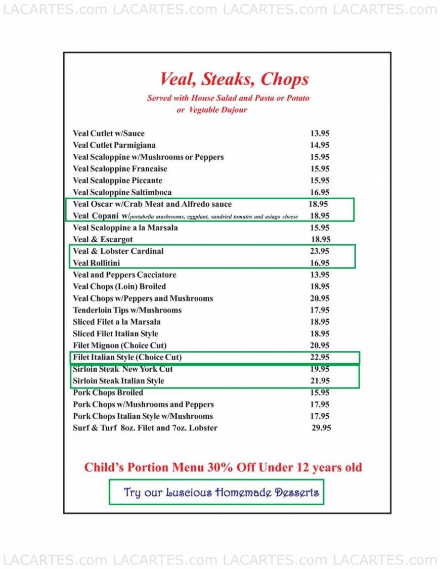  Pricelists of Casa di Copani Restaurant - NY 3414  Burnet Ave - Photo 4 of 4