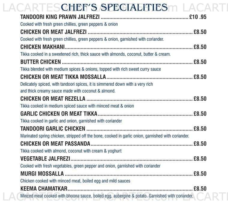  Pricelists of Gulshan Restaurant Chelmsford 32-33 New Street   - Photo 4 of 11